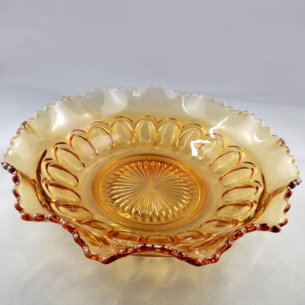 amber australian crown crystal salad bowl acc2617