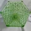 hexagon depression glass green vase dg2865(1)