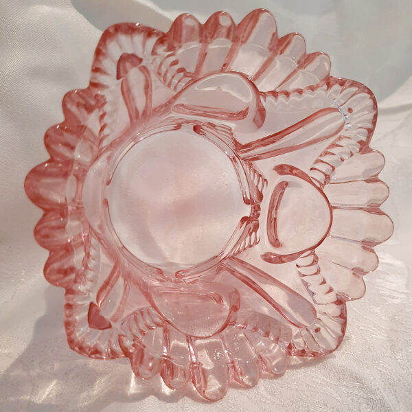 pink cut glass bowl ag354