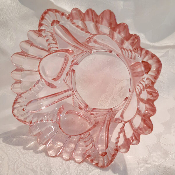 pink cut glass bowl ag354(1)