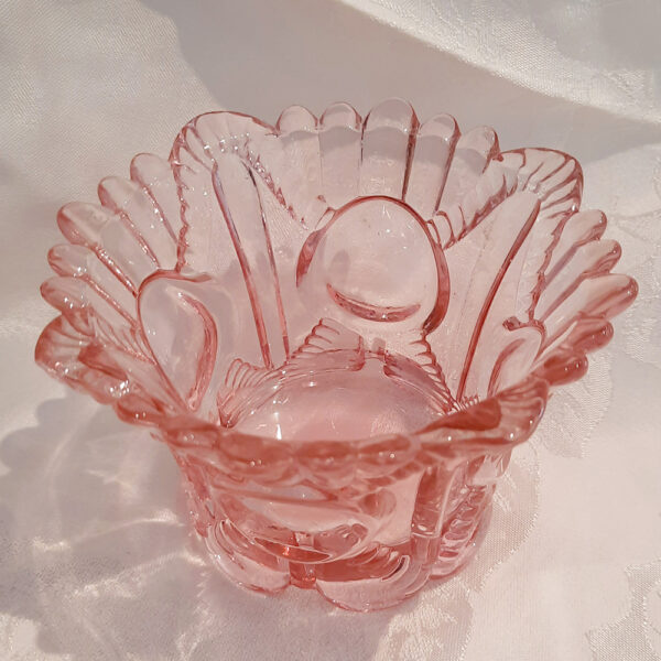 pink cut glass bowl ag354(2)