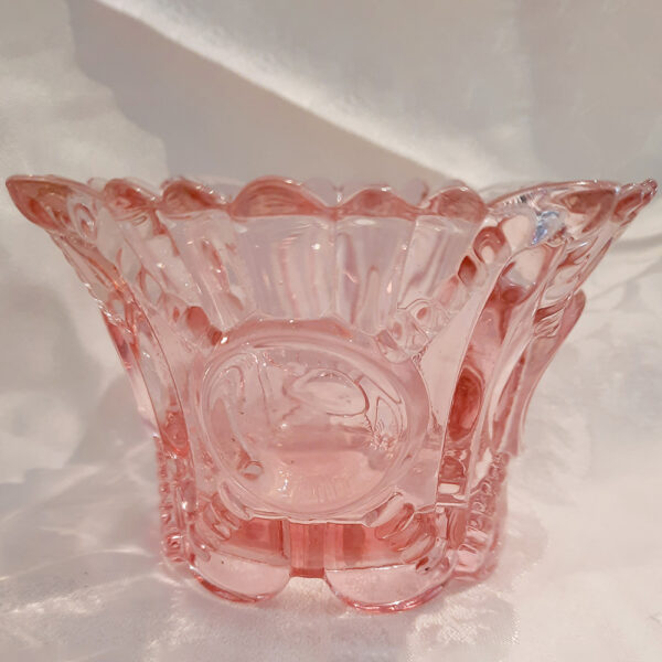 pink cut glass bowl ag354(3)