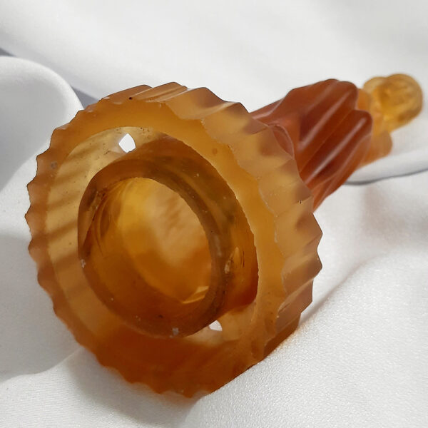 art glass czech frosted amber figurine ag2521