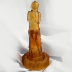 art glass czech frosted amber figurine ag2521(2)