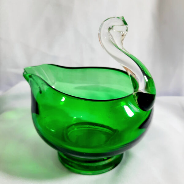 art glass deep green swan ag736(1)