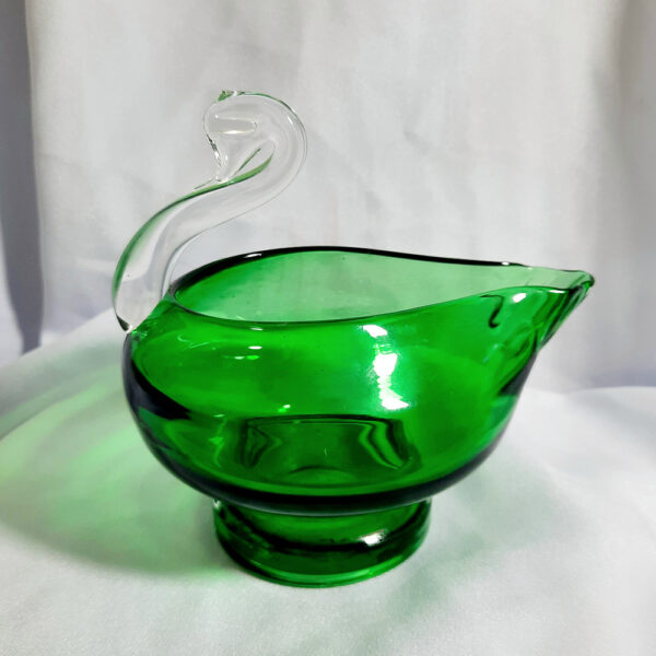 art glass deep green swan ag736(2)