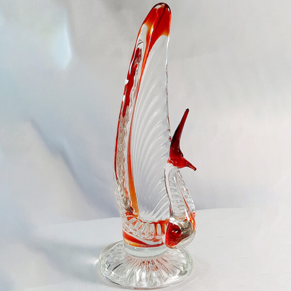 art glass red and orange peacocks ag212(2)