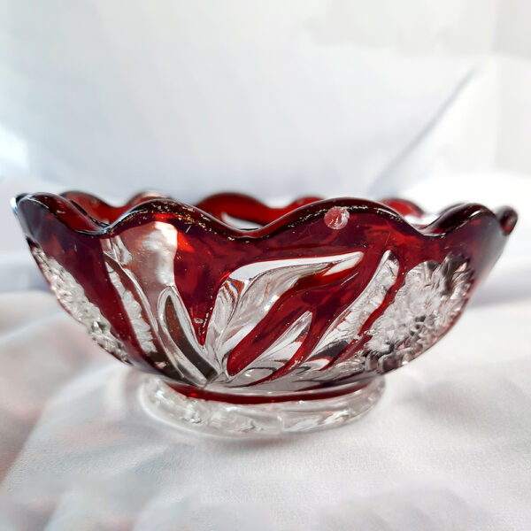 artglass ruby flashed glass bowl ag1055