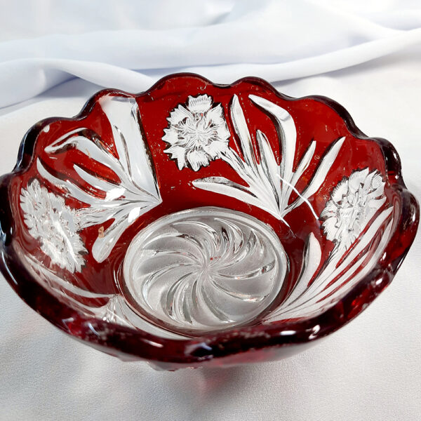 artglass ruby flashed glass bowl ag1055(2)