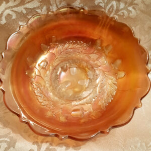 carnival glass fenton acorn carnival marigold bowl cg272(1)
