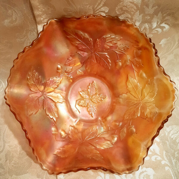 carnival glass fenton carnival glass acorn autumn bowl cg829(3)