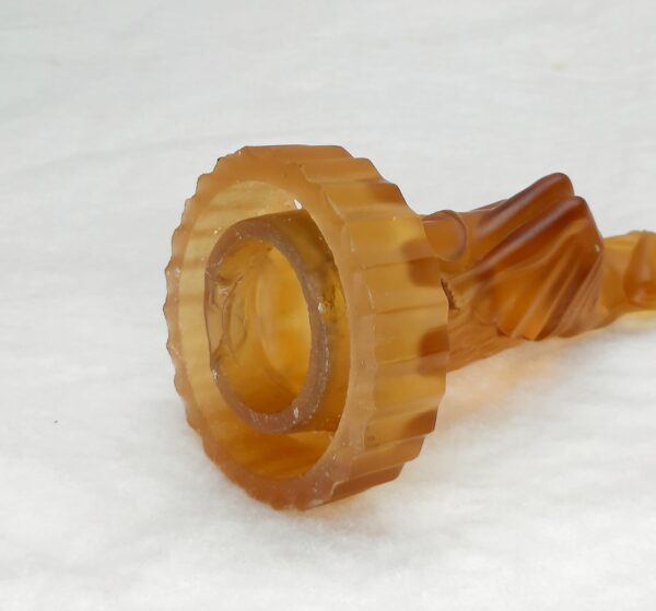 czech frosted amber figurine