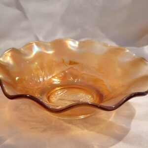 australian crown crystal marigold swan bowl