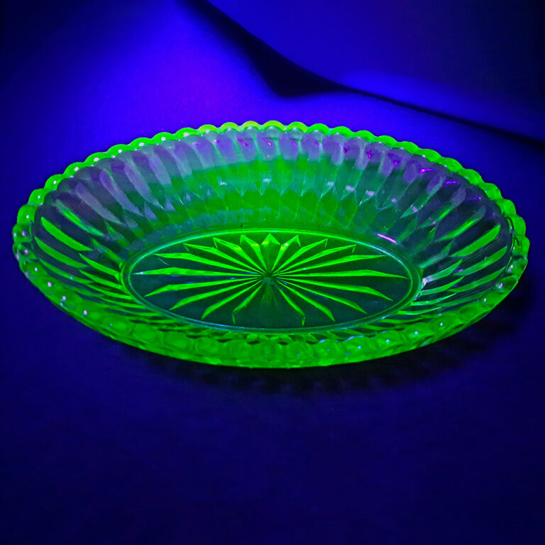 antique uranium glass dish