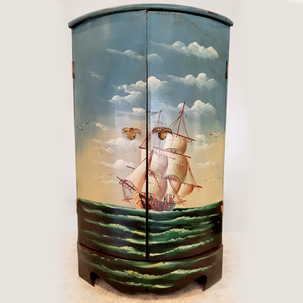 corner sailing ship cabinet front view