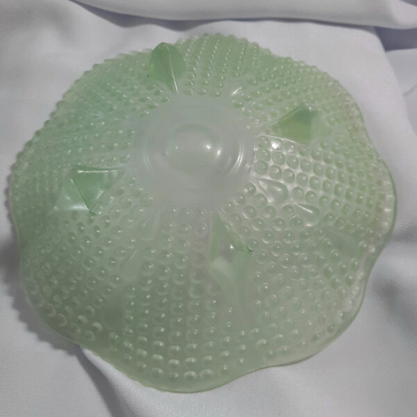 Green Depression Glass Small Bubble Bowl Frosted