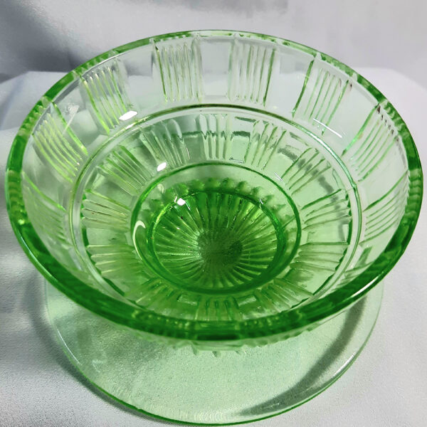 Green Depression Glass Sundae Dish