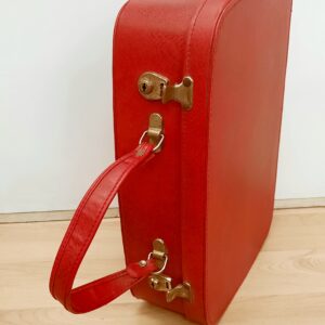 vintage c1960s red faux cosmetic case