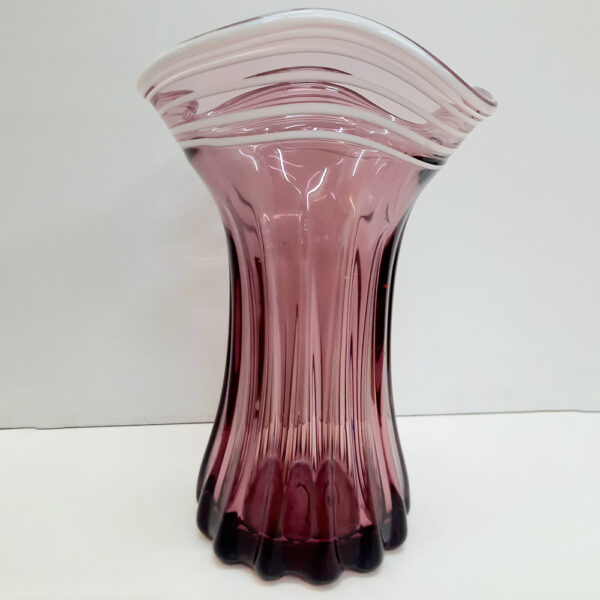 AG2222 Mulberry white art glass vase 3