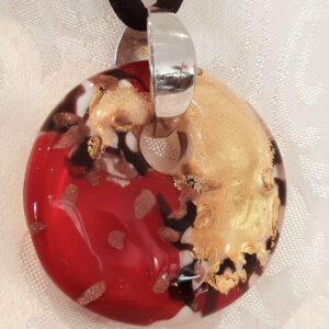 Murano Glass Red and Gold Pendant