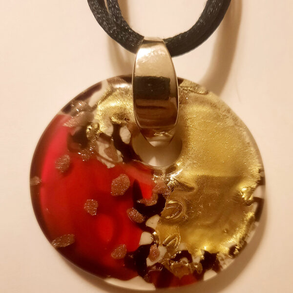 Murano Glass Red and Gold Pendant