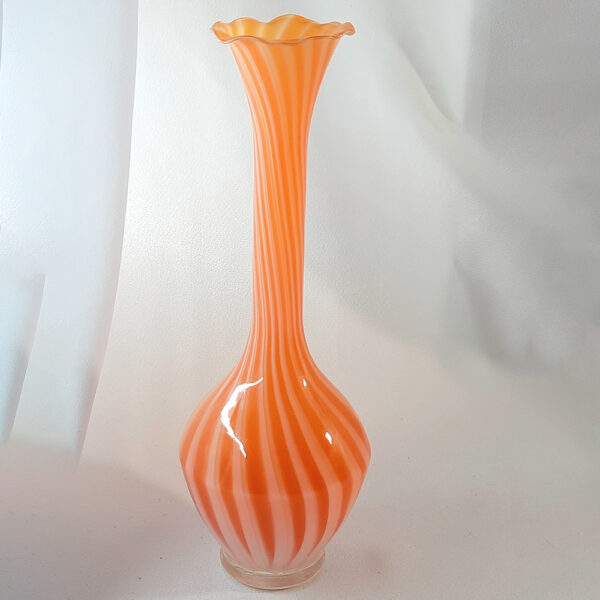 Orange and white Swirl Vase