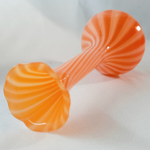 Orange and white Swirl Vase on side