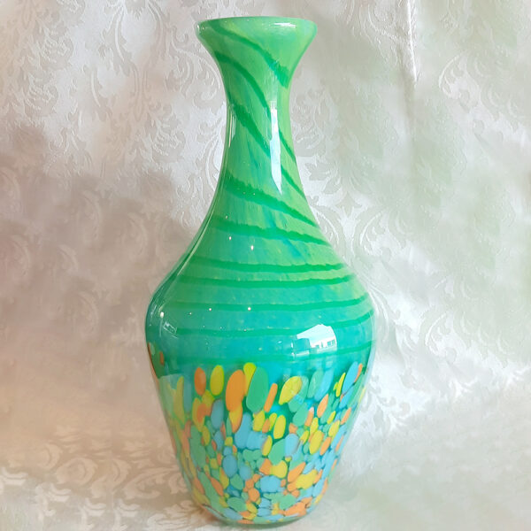 Stunning Green Art Glass Vase