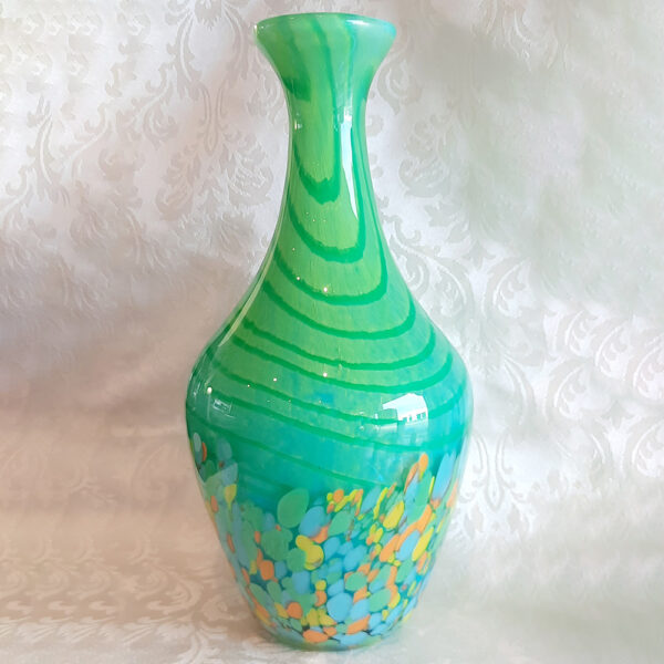 Stunning Green Art Glass Vase Rear Side