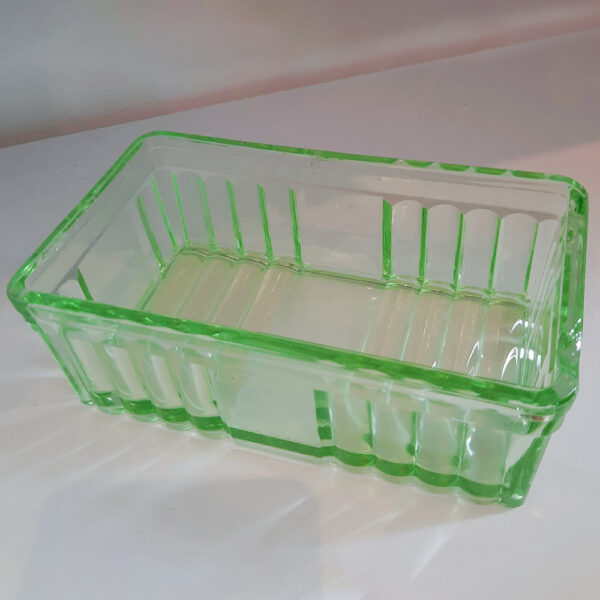 vintage uranium butter dish