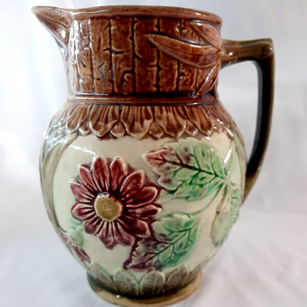 Majolica Glazed Daisy Jug