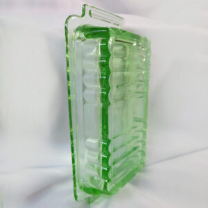 c1930s green depression glass butter dish