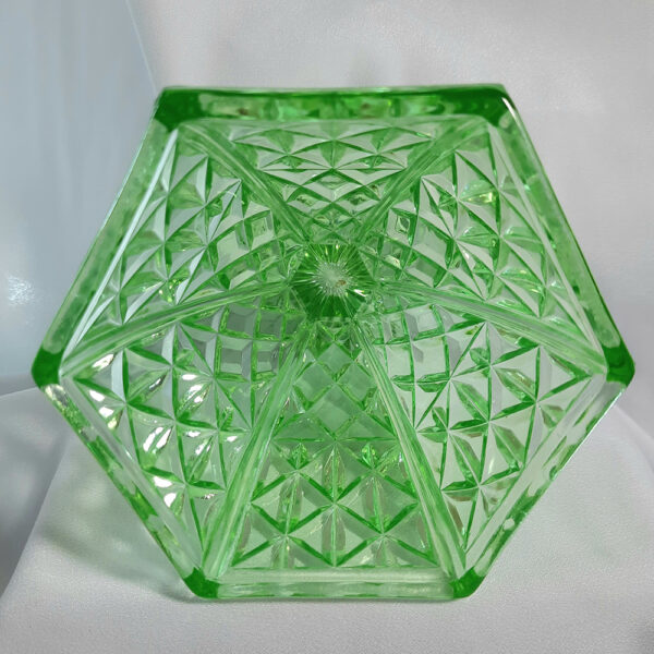 hexagon depression green vase