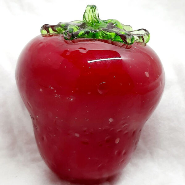 murano style art glass strawberry ornament