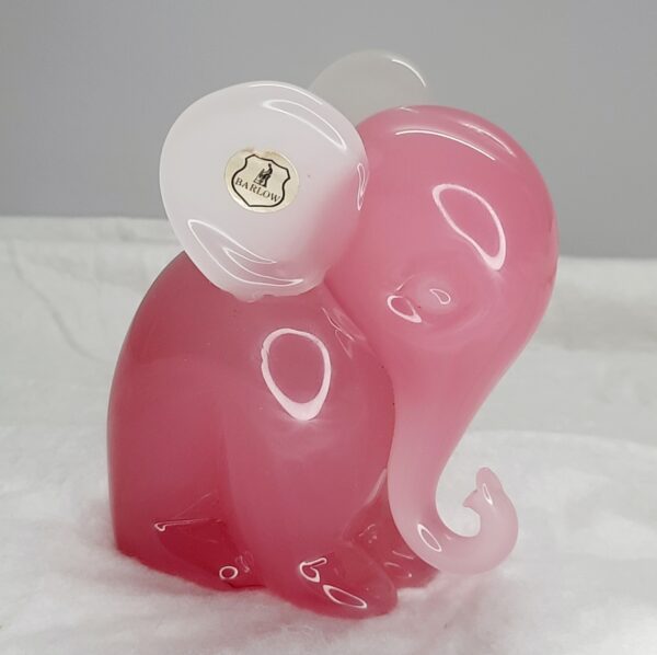 murano pink glass elephant