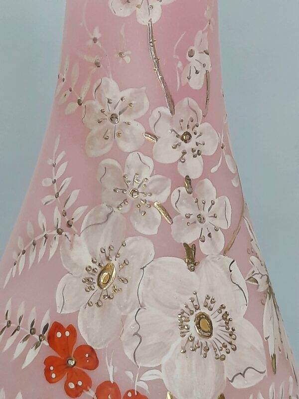 pale pink victorian enamelled vase