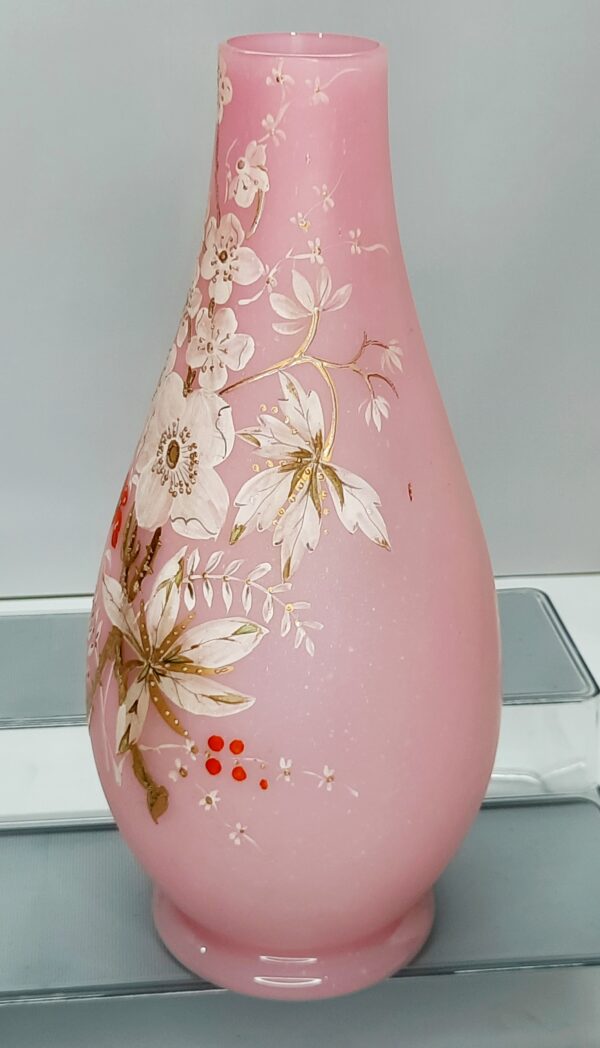 pale pink victorian enamelled vase