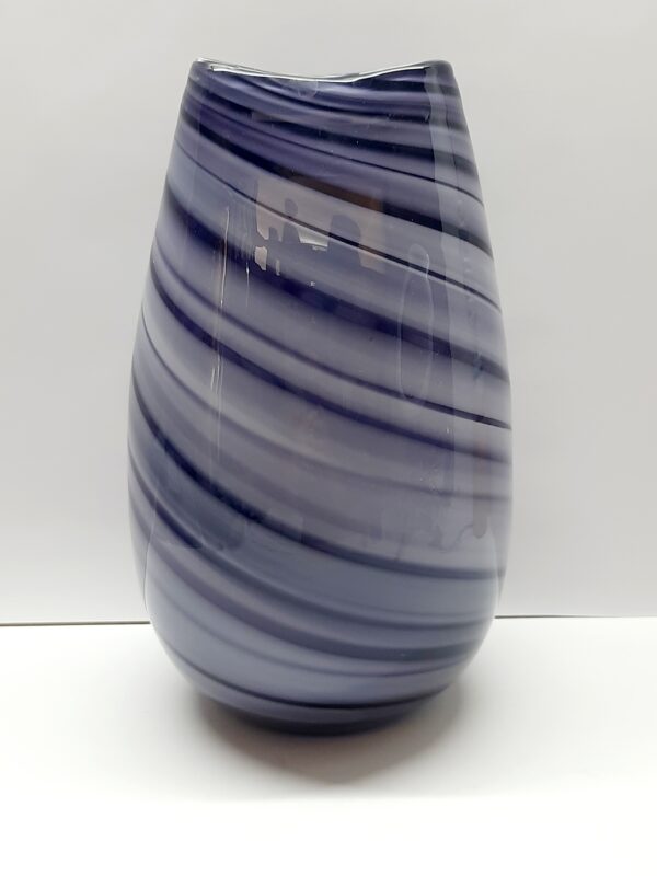 amethyst swirl art glass vase