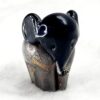 vintage isle of wight azurene black glass elephant