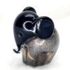 vintage isle of wight azurene black glass elephant
