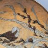 vintage brass enamelled bird design bowl