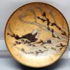 vintage brass enamelled bird design bowl
