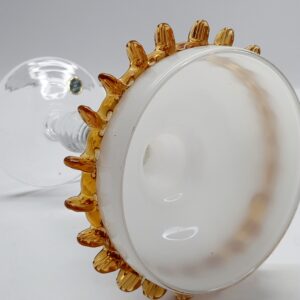 italian filagree candle holder amber