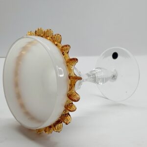 italian filagree candle holder amber