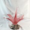 vintage murano pink glass silver base sculpture