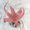 vintage murano pink glass silver base sculpture