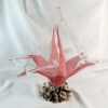 vintage murano pink glass silver base sculpture