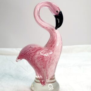 murano pink flamingo figurine