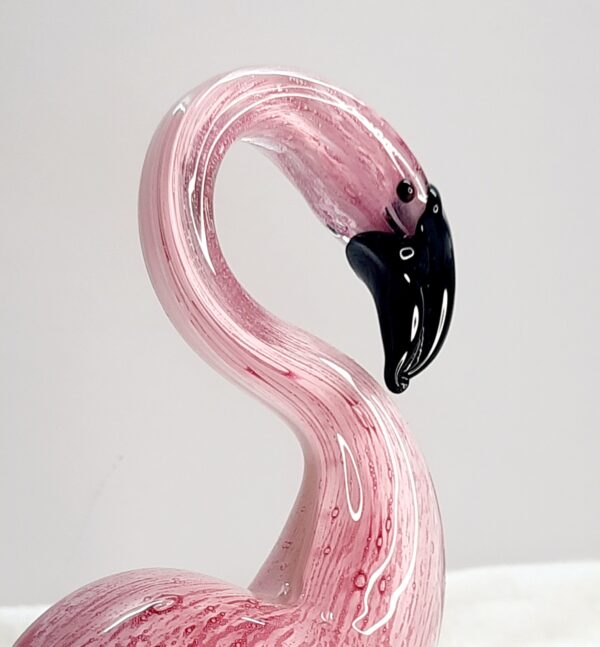 murano pink flamingo figurine