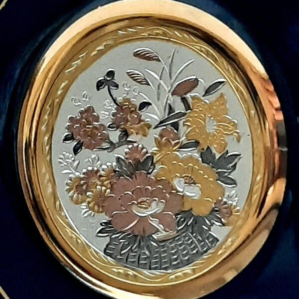 the art of chokin small flower basket plate